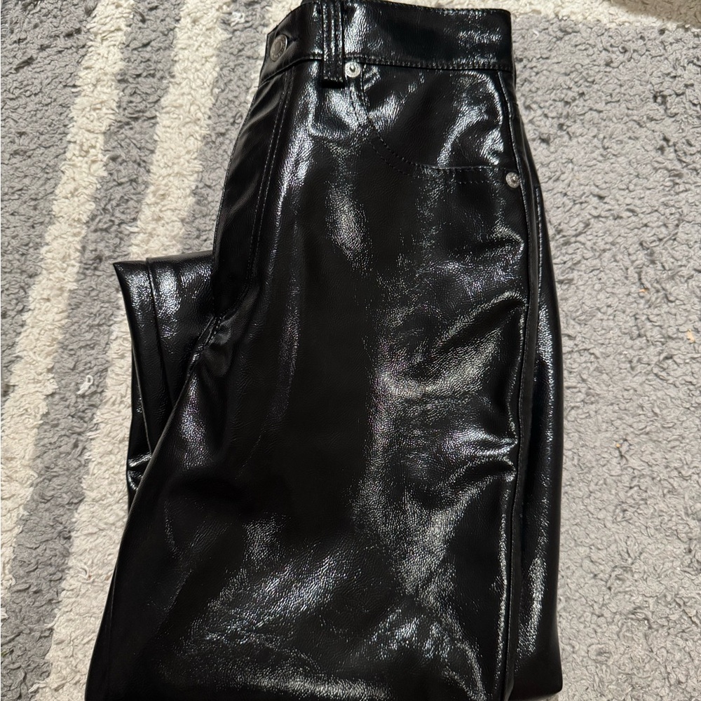 H&M Black Faux Leather Pants